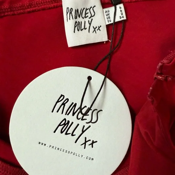 Princess Polly Sadee Mini Dress, Red, size US2 - Picture 6 of 8